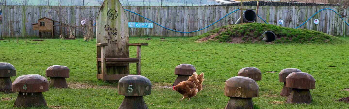 Photo: outside space for sitting at The Meadows nursery Penrith
